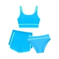 thumbnail image 1 of iEFiEL Kids Girls Solid Color Bikini Set Swimming Crop Top with Briefs Swimsuit Beach Swimwear,Sizes 5-16 Light Blue-A 9Y, 1 of 5