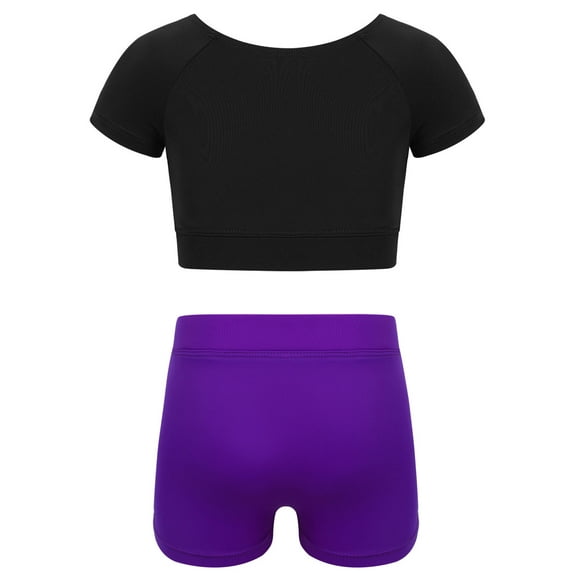 iEFiEL Kids Girls Stretchy Tankini Outfit Tank Top with Bottoms Set for Ballet Dance Gym Workout