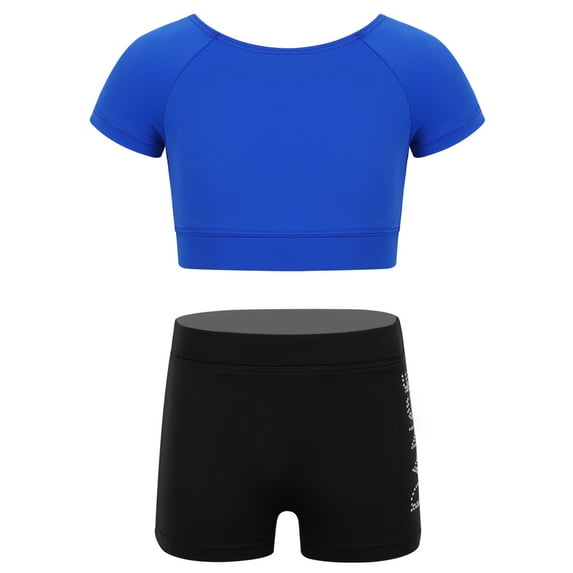 iEFiEL Kids Girls Stretchy Tankini Outfit Tank Top with Bottoms Set for Ballet Dance Gym Workout