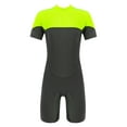 thumbnail image 1 of iEFiEL Kids Girls Swimsuit One-piece Short Sleeves Bathing Suit Rash Guard Fluorescent_Green 12, 1 of 5