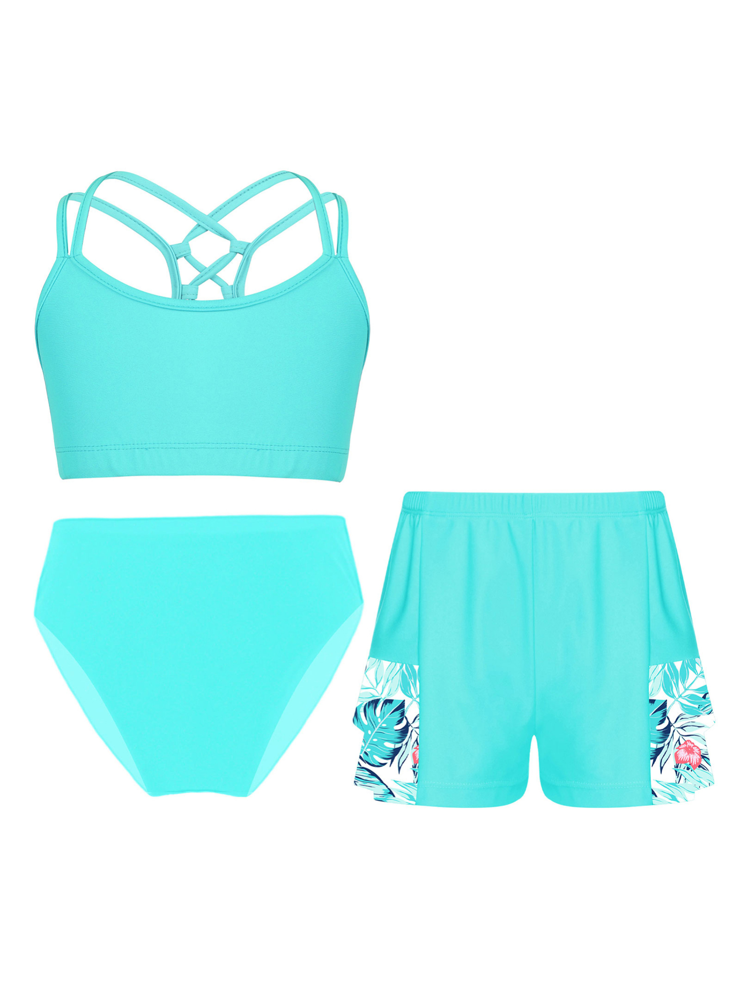 Kids Girls' Swimsuit Outdoor Color Block Active Bathing Suits 7-13 Years Summer Red main image 0