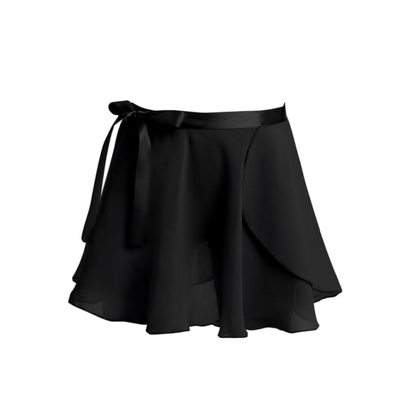 iEFiEL Kids Girls Wrap Skirt Dance Basic Classic Chiffon Mini Skirt with Waist Tie
