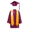 thumbnail image 1 of iEFiEL Kids Kindergarten Graduation Gown 4Pcs Set Girls Boys Preschool Uniform Church Robe Outfit Burgundy 7-8, 1 of 5