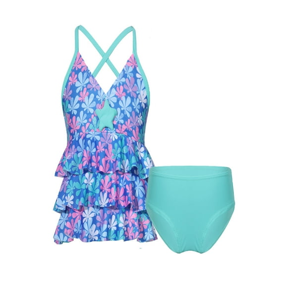 iEFiEL Kids Little&Big Girls Swimsuit Mermaid Scales Swimwear with Bottoms Bathing Suit