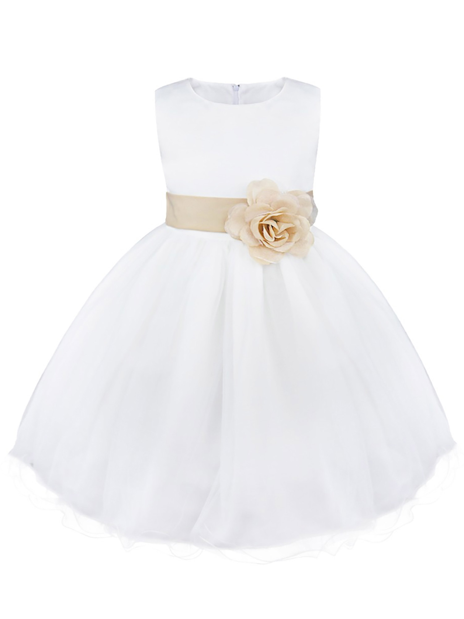 iEFiEL Kids Toddler Girls Navy Blue Flower Girls Dress Formal Wedding Pageant Party Dress