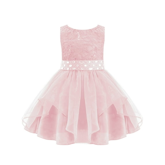 iEFiEL Kids Toddler Girls Navy Blue Flower Girls Dress Formal Wedding Pageant Party Dress