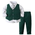 thumbnail image 1 of iEFiEL Kids Toddlers Boys Formal Gentleman Suit Outfit Dress Shirt with + Bow Tie + Tuxedo Vest + Pants, 1 of 7
