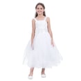 thumbnail image 1 of iEFiEL Little Big Girls Cross Back Flower Girl Dress Wedding Tulle Birthday Party Dress, 1 of 5