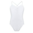 thumbnail image 1 of iEFiEL Little Girls Ballet Dance Leotard Cotton Basic Criss Cross Gymnastic Camisole Leotard White 7-8, 1 of 5