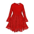 thumbnail image 1 of iEFiEL Little Girls Christmas Party Costume Classic Lace Swing Dress,Sizes 2-8, 1 of 7