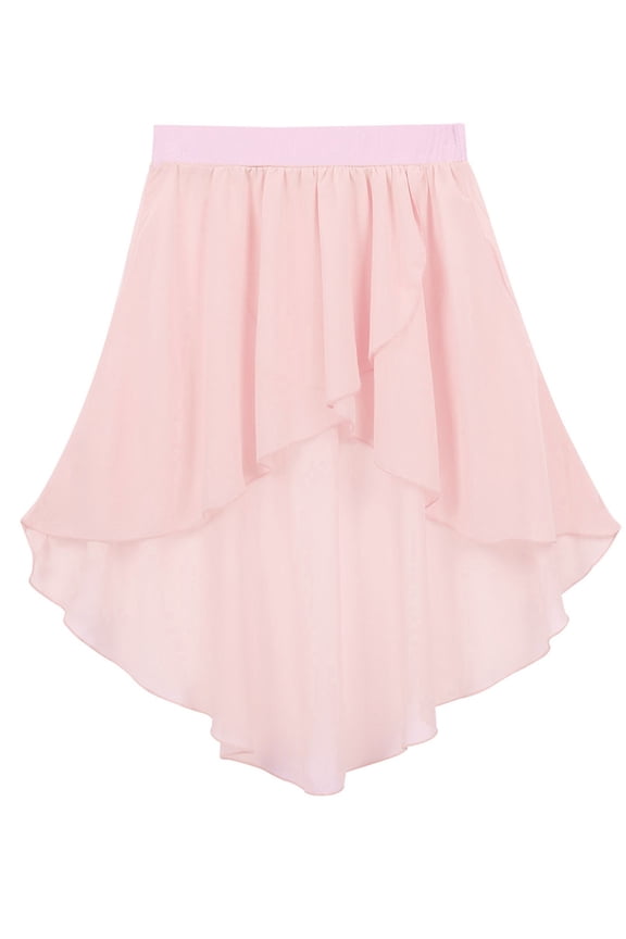 Little Girls Classic Chiffon Ballet Dance Skirt Basic Pull-On Wrap Mini Skirt