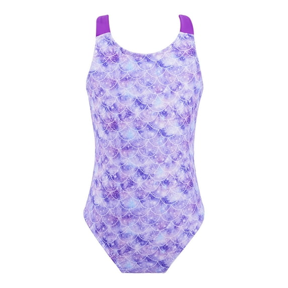 iEFiEL Little and Big Girls Swimsuit Sleeveless Swimwear Bathing Suit,1-Piece,Sizes 4-16 Rainbow Scales 16