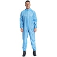 thumbnail image 1 of iEFiEL Men's Coveralls Workwear Long Sleeve Front Zipper Hooded Jumpsuits One Piece Pants Bodysuits Light Blue XXL, 1 of 7