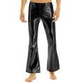 thumbnail image 1 of iEFiEL Mens Adult Shiny Disco Pants with Bell Bottom Flared Long Pants Costume Black Large, 1 of 7