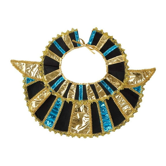 iEFiEL Mens Egyptian Cosplay Costume Accessories Egyptian Belt/Collar /King Cane/Pharaoh Hat Set Gold A One Size