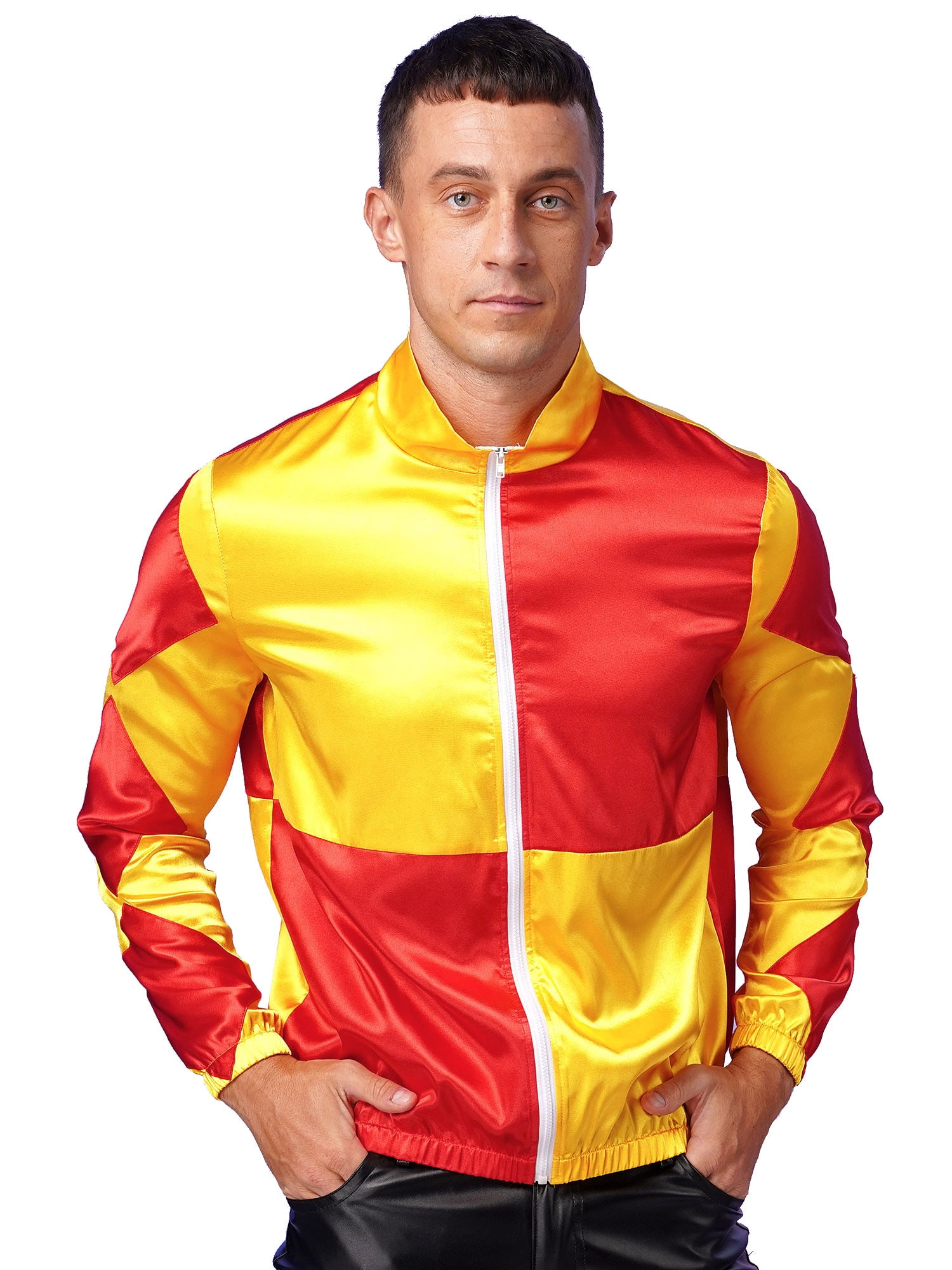 iEFiEL Mens Long Sleeve Horsejockey Jacket Halloween Circus Horse