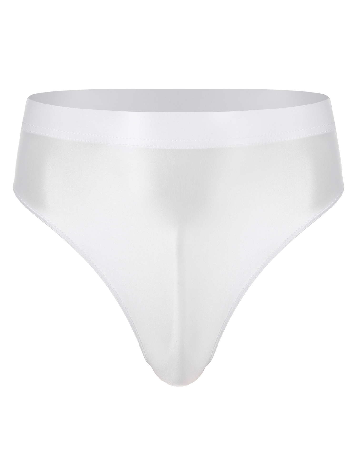 iEFiEL Mens Oil Silky Briefs High Waist Swimming Briefs Glossy Pool