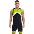 thumbnail image 1 of iEFiEL Mens One Piece Swimsuit Zip Up Shorty Wetsuit Bathing Suit Athletic Jumpsuit Swimwear UPF 50+ Fluorescent Green L, 1 of 6