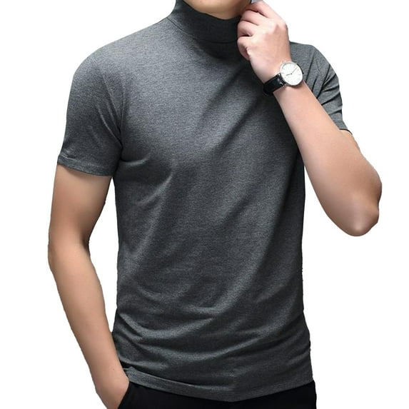 iEFiEL Mens Slim Fit Solid Color T-shirt Tops Casual Short Sleeve Undershirt