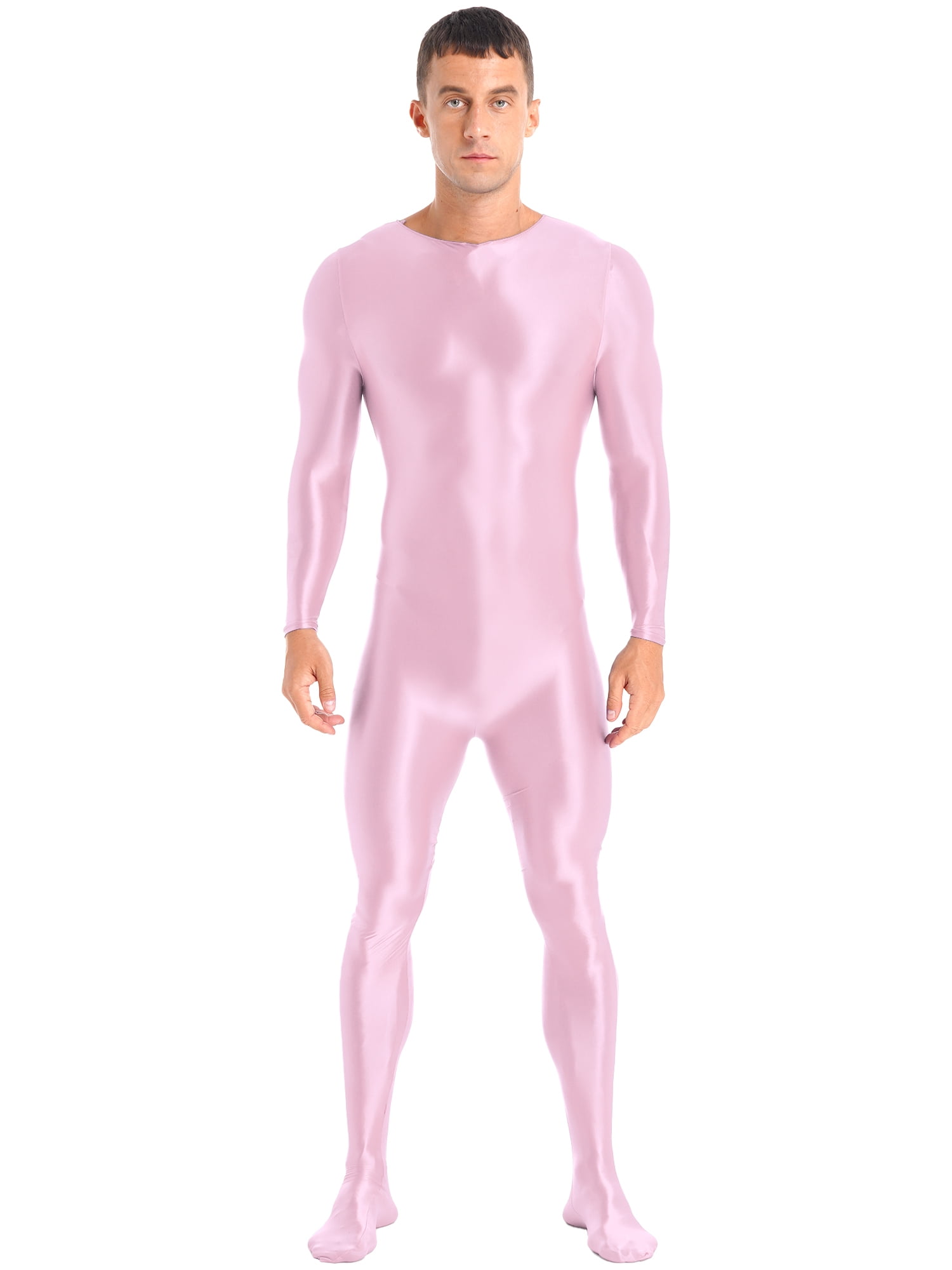 iEFiEL Mens Spandex Shiny Glossy Full Body Leotard Bodystocking Fitness Yoga Zentai Jumpsuit
