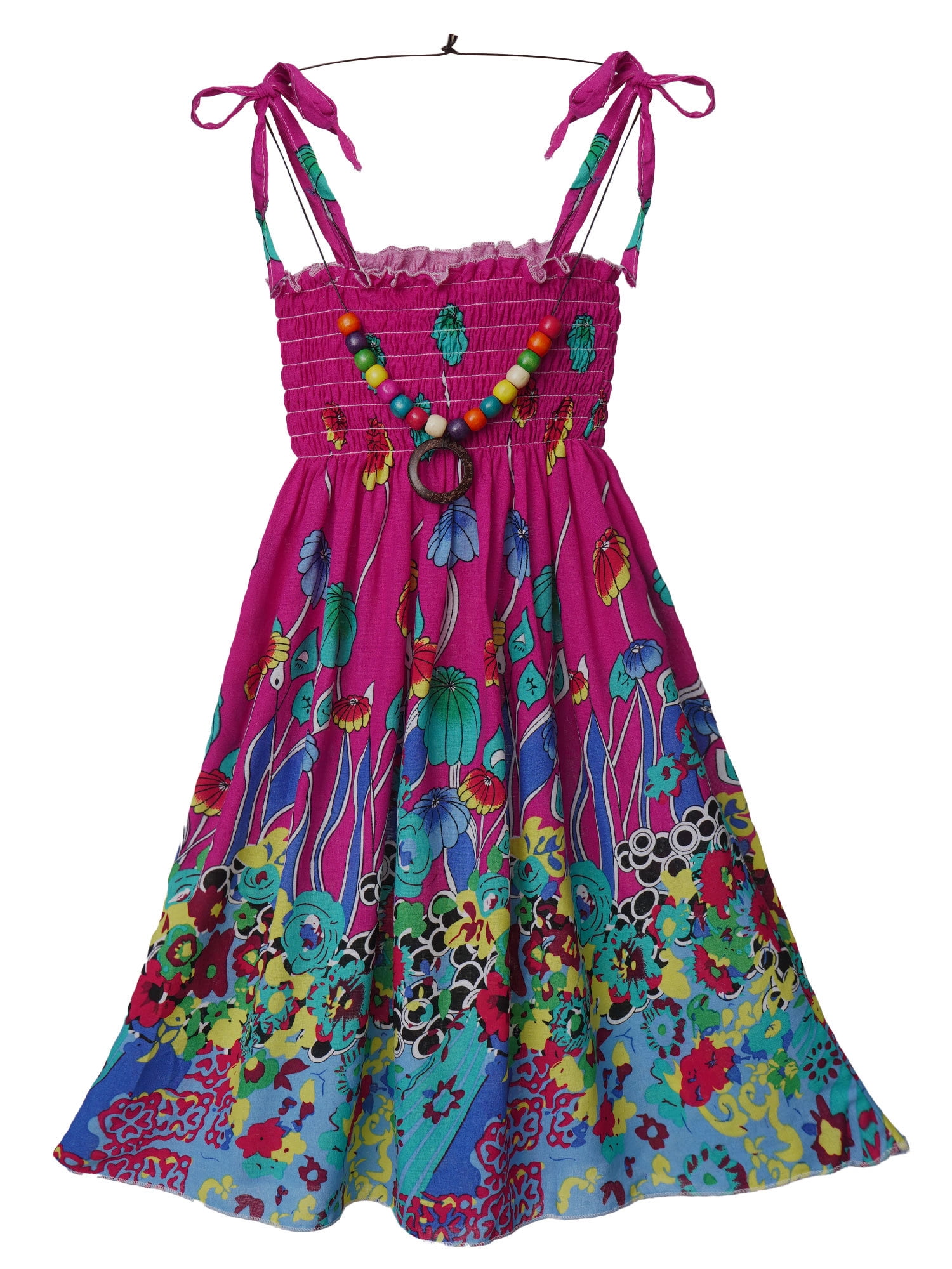 Summer Arrival Rainbows Pattern Short Sleeves Dress for Stylish Girls main image 0