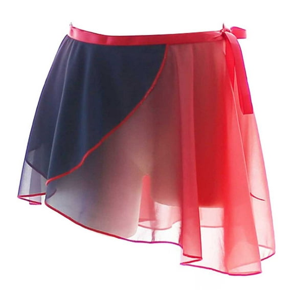 iEFiEL Women Basic Chiffon Ballet Dance Wrap Skirt Gymnastics Skate Leotard Tutu Skirt with Type H OneSize
