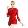thumbnail image 1 of iEFiEL Women Cutout Back Long Sleeve Figure Skating Dress Ballet Dance Leotard, 1 of 7