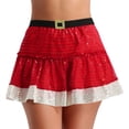 thumbnail image 1 of iEFiEL Women Girls Shiny Sequins Short Skirt Elastic Waistband Polka Dots Costume Fancy Skirt Red X-Large, 1 of 7