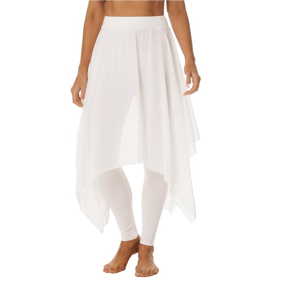 iEFiEL Womens Asymmetric Stretchy Latin Dance Wrap Skirt Dancewear White 3XL