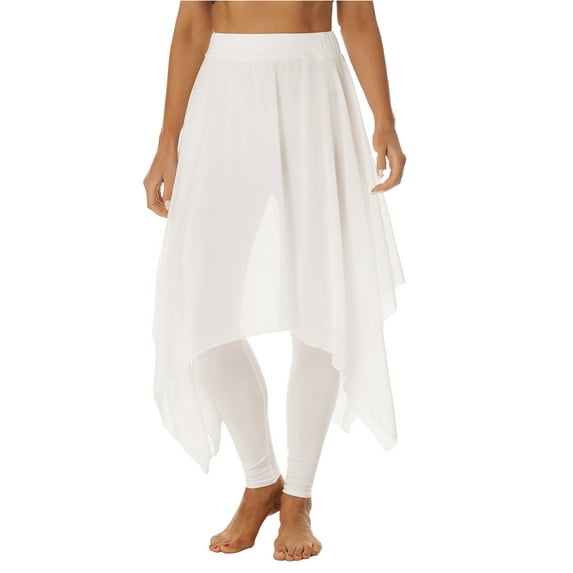 iEFiEL Womens Asymmetric Stretchy Latin Dance Wrap Skirt Dancewear White 3XL