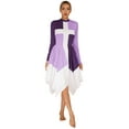 thumbnail image 1 of iEFiEL Womens Asymmetrical Praise Dance Dress Long Sleeve Overlay Choir Worship Costume Church Liturgical Dancewear Purple M, 1 of 5