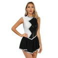 thumbnail image 1 of iEFiEL Womens Color Block Figure Skating Dress Sleeveless Shiny Glittery Rollar Ice Skating Dance Black S, 1 of 7
