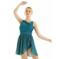 thumbnail image 1 of iEFiEL Womens Cutout Back Asymmetric Ballet Lyrical Dance Leotard Dress Green Large, 1 of 7