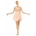 thumbnail image 1 of iEFiEL Womens Cutout Back Asymmetric Ballet Lyrical Dance Leotard Dress Pink L, 1 of 7