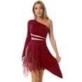 thumbnail image 1 of iEFiEL Womens Latin Ballroom Dance Costume Asymmetrical One Shoulder Performance Dance Dresses, 1 of 7