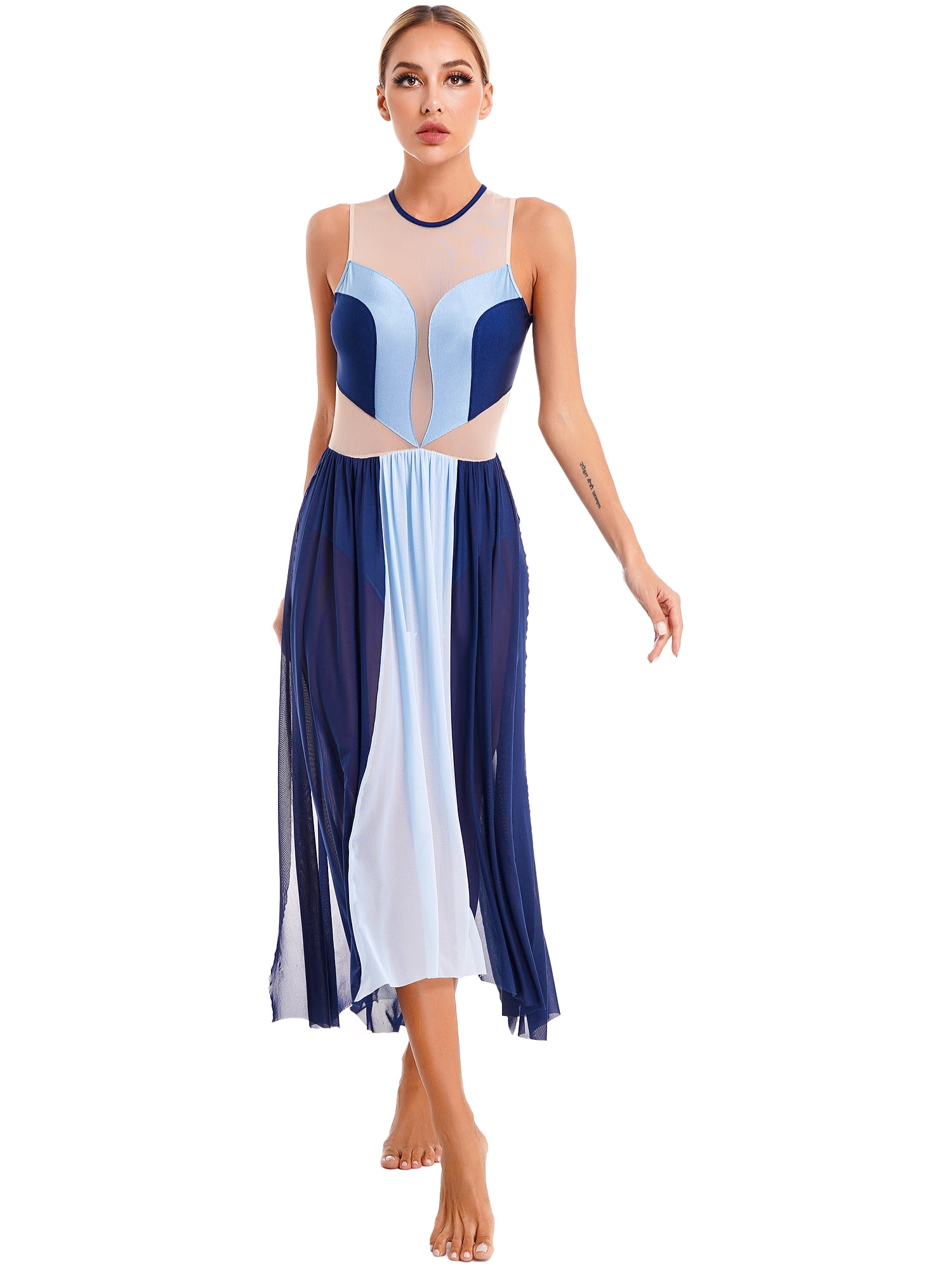 Customisable-Women's Sleeveless DanceWear Ballroom Dance Dress