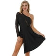 thumbnail image 1 of iEFiEL Womens One Shoulder Dance Dress Asymmetrical Hem Ballet Lyrical Dance Costume, 1 of 7