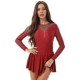 thumbnail image 1 of iEFiEL Womens Shiny Rhinestone Ballet Dance Dress Mesh Patchwork Leotard Ice Skating Costume Dress, 1 of 7