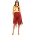 thumbnail image 1 of iEFiEL Womens Sleeveless Asymmetrical Hem Contemporary Praise Liturgical Dance Dress Costume, 1 of 7