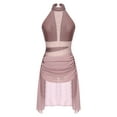 thumbnail image 1 of iEFiEL Womens Sleeveless Lyrical Dance Dress Shiny Rhinestones Flowy Skirt Strappy Back Ballet Leotard Dusty Pink S, 1 of 7