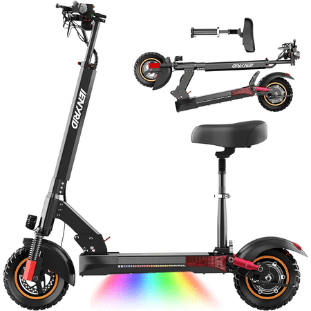 iENYRID Commuter E-Scooter 600W Adult Electric Scooter with Seat & 10" Tire, Kids Electric Skateboard for Boys Girls 14+ with Cruise Control, 48V 10Ah up to 22mph and 28miles