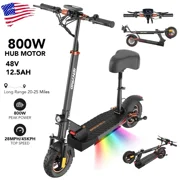 iENYRID Electric Scooter for Adults with Seat, 800W 12.5Ah Adult Electric Commute Scooter, 3 Speeds Kids Electric Skateboard E-scooter Bikes, up to 28mph & 32miles Range