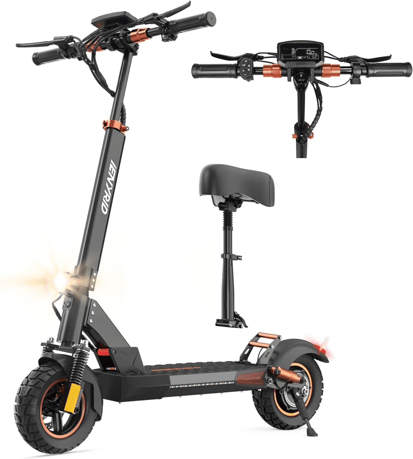 Mother's Day 12.5AH 48V 800W Electric Scooter Max 45KM/H & 25-40KM with Seat, 10 inch Tires, iENYRID Kick Scooter Commuter for Adults & Teens & Kids