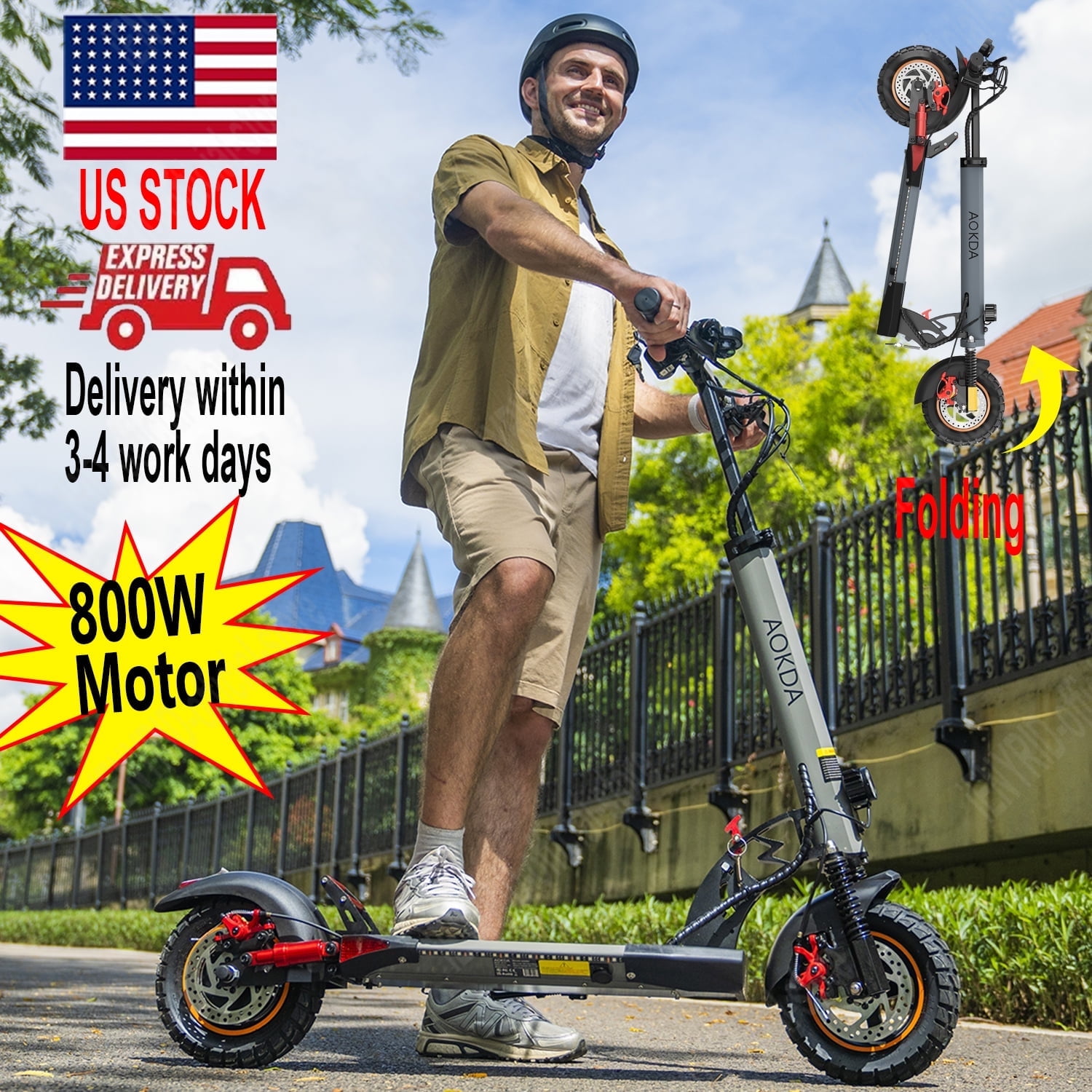 Image showcasing iENYRID Foldable Electric Scooter, 800W, 20 Miles Range, 3 Speeds, Up ...