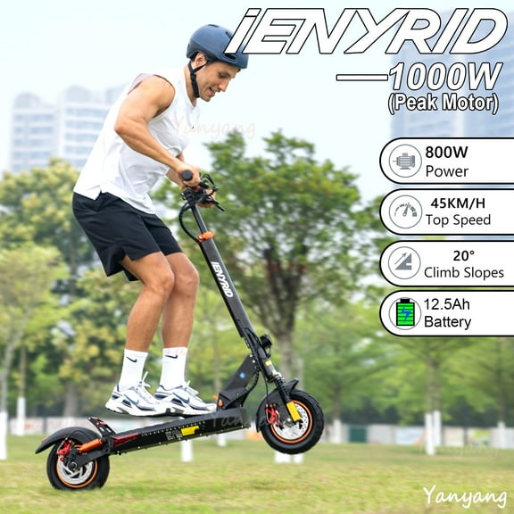 iENYRID M4 PRO S+ E-Scooter,800W Motor, 28MPH & 26 Miles, 3-Second Fold, Includes Comfortable Seat 10in Off Road Tire Electric Scooter,UL 2272 Certified for Safety