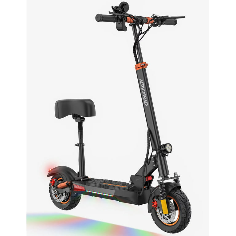 iENYRID Pro 800W Adults Electric Scooter with Removable Seat, 10" Off-road Pneumatic Tires, 3 Speeds 30 MPH Max, 25 Miles Range Folding Electric Scooter 350lbs Weight Limit Black -