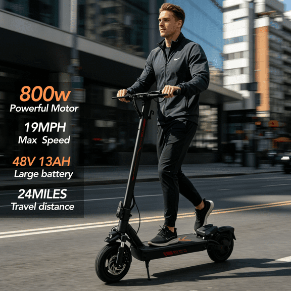 iENYRID iE-S3 Electric Scooter, 10 Inch Tubeless Tires, 48V 13Ah Battery, Color Display, Front & Rear Lights