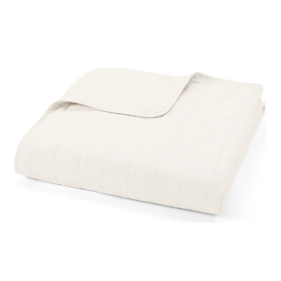 iEnjoy Home 3-PC King Soft Square Print Quilted Coverlet Set in Ivory