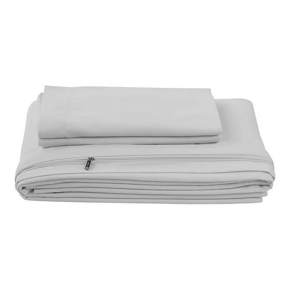 iEnjoy Home 3-PC Twin Ultra Soft Microfiber Duvet Cover Set in Light Gray