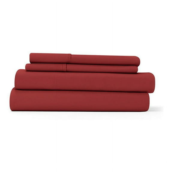 iEnjoy Home 4-PC Premium Ultra Soft King Bed Sheet Set in Burgundy Red